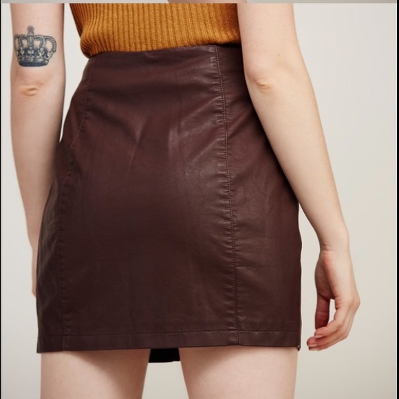 Free People Oh Snap Vegan Leather Skirt - Picture 2 of 6